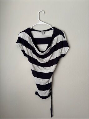 Striped Cowl Neck Top